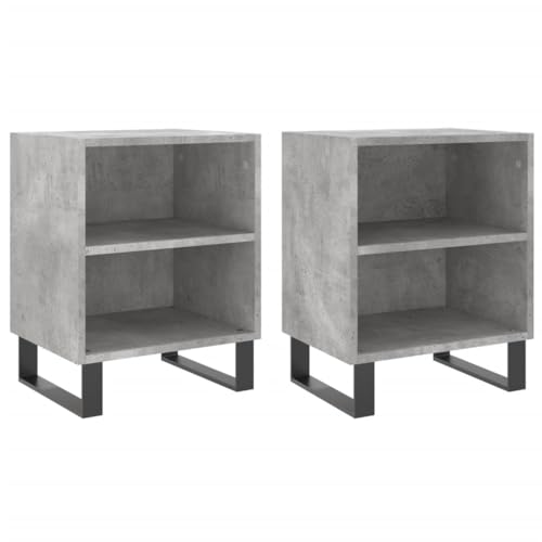 Genérico wenjingqi 826805 Nachttische, Holz, Grau, Beton, 40 x 30 x 50 cm, 2 Stück