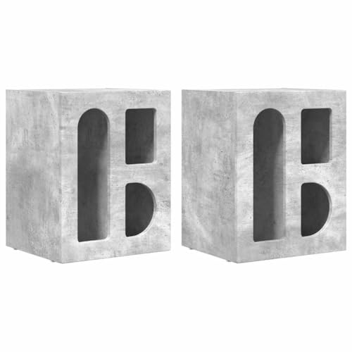 vidaXL Nachttisch 2 pcs Beton Grau 40 x 35 x 50 cm Holzwerkstoff, Schlafzimmergestaltung, rechteckig, modern, strapazierfähige Materialien, perfekt für ent te Wohnräume