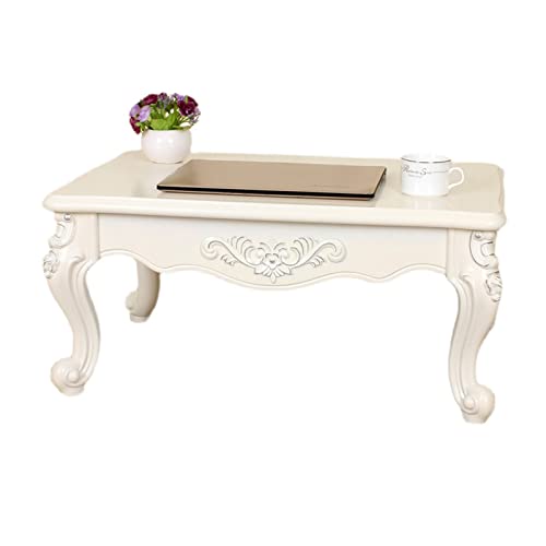 bingomiynhg Erkertisch, europäischer Bett-Couchtisch, japanischer Freizeittisch für Schlafzimmer/Balkon, Kleiner multifunktionaler niedriger Tisch (Farbe: Silber, Größe: 50 x 35 x 34 cm)