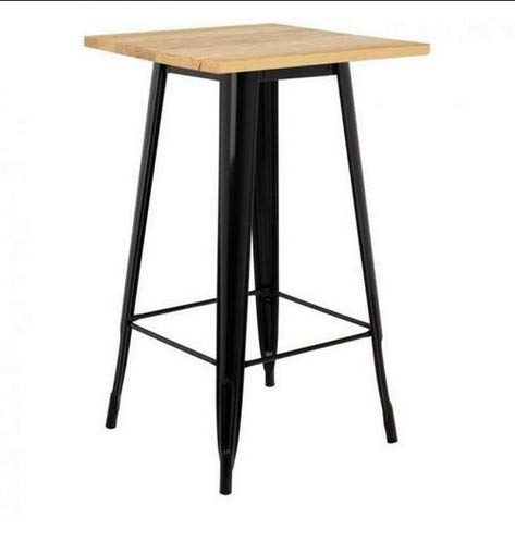 Stehtisch im Industrie-Stil, quadratisch, 60 x 60 x 110 cm, Metall und Holz, modernes Design für 24 Personen, perfekt für Ess- und Versammlungsräume.
