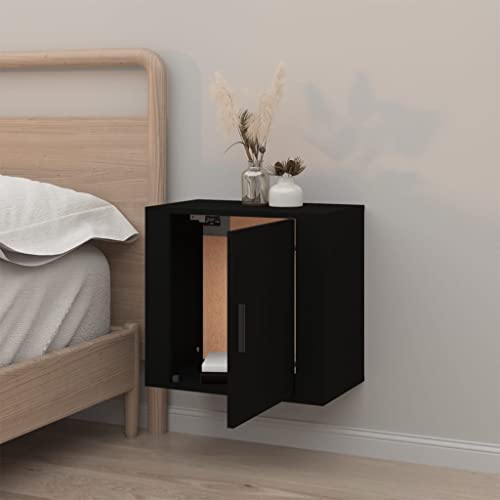 HEFZGDB Wand-Nachttisch Schwarz 50x30x47 cm Nachttisch Vintage Nachttische Konsolentisch Lowboard für Gästezimmer Wohnzimmer Hotel Schlafzimmer
