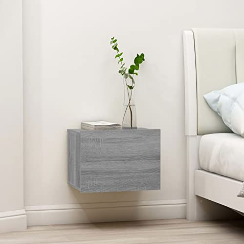 MOBCANT Nachttisch, Nachtkästchen Nachttischschrank Nachtschrank Nachtisch Geeignet für Hotel Wohnstube Schlafsaal Wohnung Grau Sonoma 40x30x30 cm Holzwerkstoff