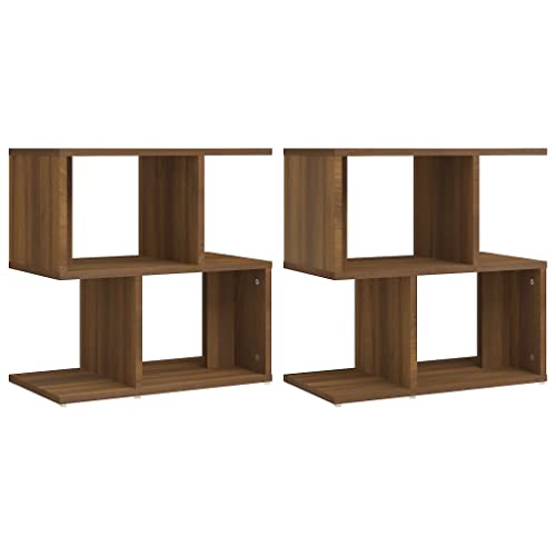 Genérico wenjingqi 815833 Nachttische, 2 Stück, Sperrholz, Braun, Eiche, 50 x 30 x 51,5 cm