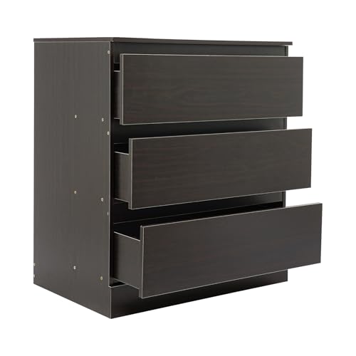 Ecoggeder Nachtschrank Moderner Nachttisch Nachttischschrank Schrank Couchtish Beistelltisch mit 3 Schubladen Schubladenschrank für Schlafzimmer Wohnzimmer Kinderzimmer 60 * 41 * 69 cm Walnussfarbe