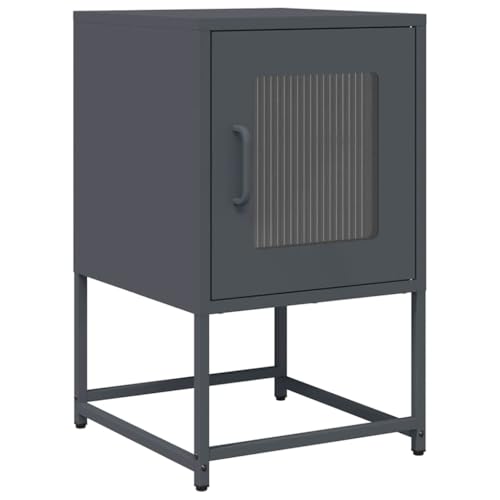ULUYYUC Nightstand Nachttische Nachtschränkchen Kleiner Tisch - Nachttisch Anthrazit 36x39x60,5 cm Kaltgewalzter Stahl für Schlafzimmer Wohnzimmer Jugendzimmer Küche