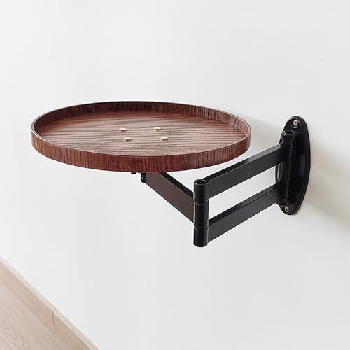 Faltbarer runder Tisch, 30 cm, verstellbarer drehbarer Nachttisch mit einziehbarer Halterung, ausziehbares Ablagetablett, kompakte weiße Eichenmöbel für kleine Räume