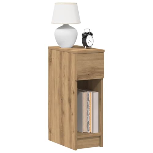 Gecheer Nachttische mit Schublade 2 STK. Artisan-Eiche 20x36x60 cm, Nachtschrank Nachtkonsole Nachtkommode Schlafzimmer Schrank Kommode