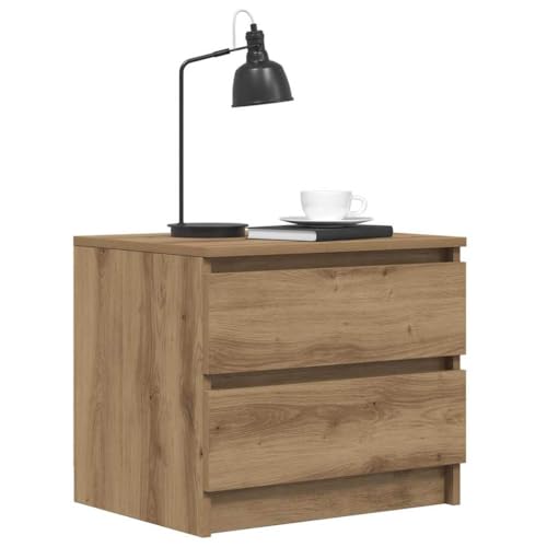 MNISDFL Nachttisch Artisan-Eiche 50x40x43,5 cm Holzwerkstoff Industrie-Stil Beistelltisch mit Stauraum langlebig feuchtigkeitsbeständig