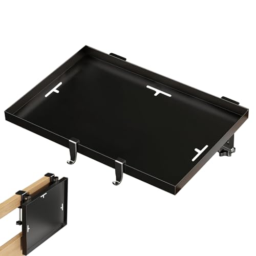 Bettablage für Bettgestell, Etagentisch, Nachttisch, zum Anklemmen, für Schlafsaal, faltbar, mit Kabelmanagement für Smartphone, Tasse, Buch, Brille