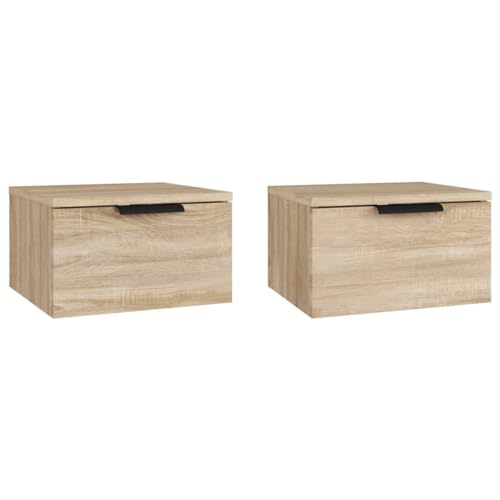 vidaXL 2X Wand Nachttisch Hängend Nachtschrank Nachtkonsole Nachtkommode Schlafzimmer Schrank Kommode Hängeschrank Wandschrank Sonoma-Eiche 34x30x20cm vidaXL 2X Wand Nachttisch Hängend Nachtschrank Nachtkonsole Nachtkommode Schlafzimmer Schrank Kommode Hängeschrank Wandschrank Sonoma-Eiche 34x30x20cm