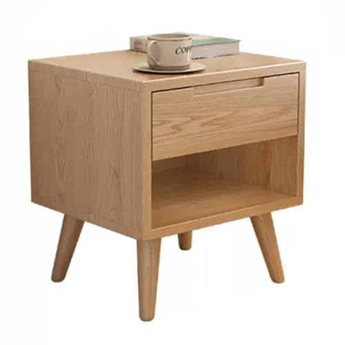 Mid Century Modern Nachttisch mit Schublade und Regal Schlafzimmer mit Nussbaum-Finish mit 2 Schubladen und offenem Regal