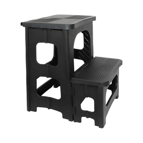 Klappbarer Tritthocker - 113.4 kg Belastung Tritthocker, Zwei Leiter Tritthocker Nachttisch, Tritthocker für Kinder, Klappbar, Zwei Klappleiter, Breites Pedal für Kinder