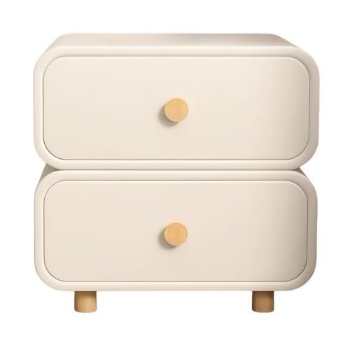 Moderner Nachttisch mit 2 Schubladen, Mikrofaser-Leder, ideal für Schlafzimmer, Wohnzimmer und Büro