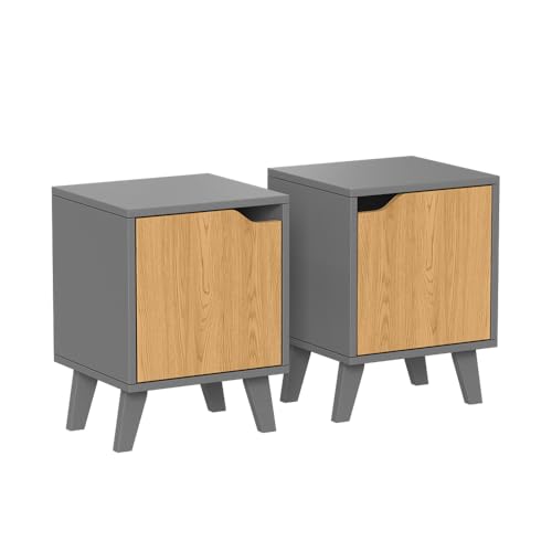 Vicco Nachttisch Malu, Anthrazit/Eiche, 2 Teile