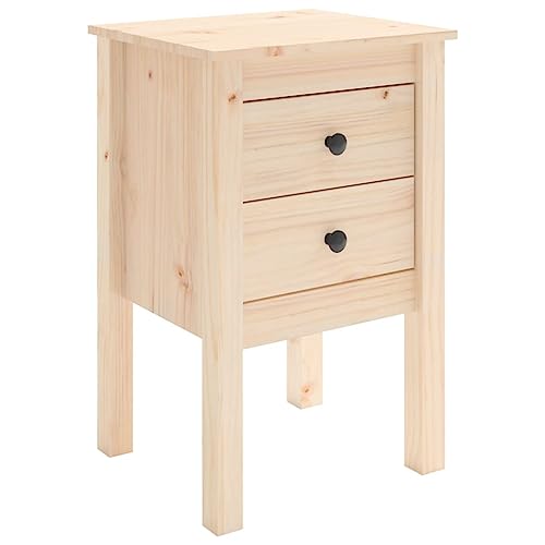 Eleganz Massivholz Nachttisch aus Kiefer 40x35x61,5 cm - Natürlich & Langlebig für Schlafzimmer - Perfekt für kleine Räume
