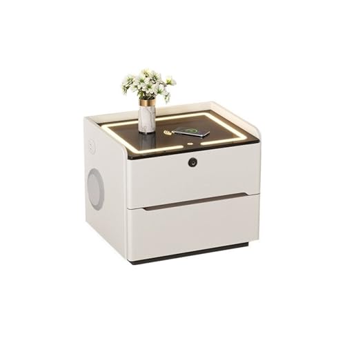 Multifunktionaler Nachttisch aus Holz, moderner mit Zwei Schubladen fürs Schlafzimmer Nachttisch(Groß)