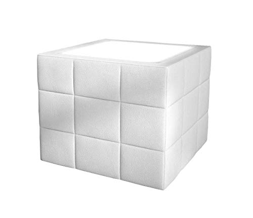Nachtkonsole Schlafzimmertisch Beistelltisch Kunstleder Leder Box weiß