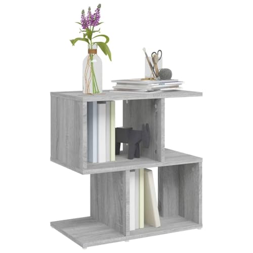 Fasba Nachttisch Grau Sonoma 50x30x51,5 cm Holzwerkstoff, Beistelltisch mit viel Stauraum, Nachtschrank, Nachtkommode, Nachtkonsole