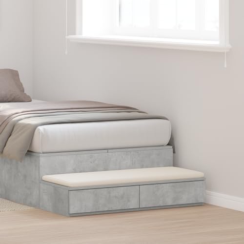 SKM Nachttisch Beton Grau 75x36,5x16,5 cm Ingenieurholz,Möbel,Tisc he,Nachttische,Grau,12.1K G,866966