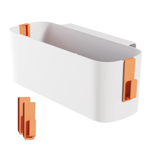 Huamirra Bett Organizer zum Einhängen, Bett Organizer zum Einhängen mit Haken, Hängebett Organizer Aufbewahrungskorb, Robuste Nachttisch Caddy, für Büro, Schule, Zuhause, Wohnheim, Etagenbett, Orange