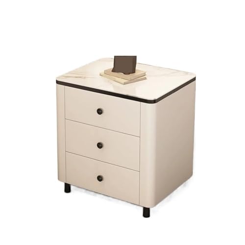 Luxuriöser Vintage-Nachttisch – Europäischer ästhetischer Nachttisch aus Holz mit Schubladen, trendiges Wohnmöbel, italienisches Design, eleganter Rand in Weiß und Schwarz – perfekt für Stil