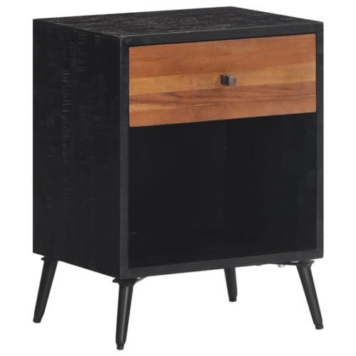 ZEYUAN Nachttisch 40x30x50 cm Massivholz Teak, Nachtschrank, Nachtkästchen, Bedside Table, Nachtkommode, Nightstand, Nachttischschrank, Nachtkonsole - 358529