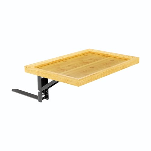 Qiydia Herunterklappbares Nachttischregal fürs Bett, Ansteckbares Nachttischtablett Aus Bambus für Laptop, Bücher und Getränke, Nachttisch-ablagetablett für Schlafsäle (22x33cm(8x13inch), Natural)