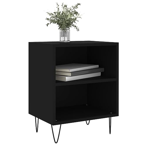 HEFZGDB Nachttische 2 STK. Schwarz 40x30x50 cm Holzwerkstoff Nachttisch Vintage Nachttische Wohnzimmertisch Stubentisch für Hotel Schlafzimmer Gästezimmer Wohnzimmer