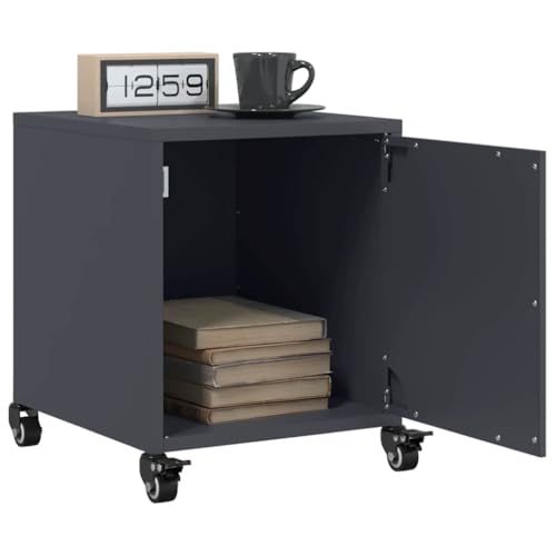 Youuihom Nachttische 2 STK. Anthrazit 36x39x43,5 cm Stahl Nachttisch Modern Wohnzimmer Möbel Nachtschrank Betttisch für Schlafzimmer Jugendzimmer Wohnzimmer Bad