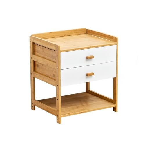 Nachttisch mit Rollen, Nachttisch mit 2 Schubladen, moderner Couchtisch, beweglicher Beistelltisch, rollbarer Sofa-Beistelltisch für das Wohnzimmer, solide Konstruktion