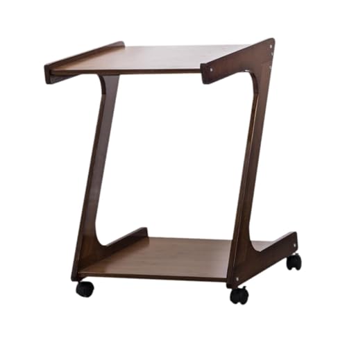 Sharplace Ernennen von Tischsofa, Desktop Tablett für Laptop TV Couch mit 4 Rädern, Nachttisch für Das Wohnzimmer, Büro, Räume, Nussbaum