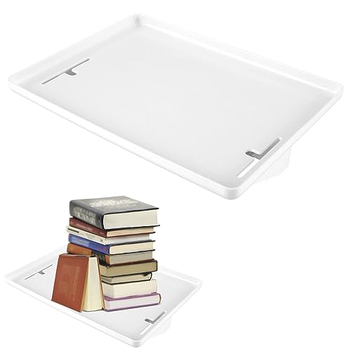32x23x5CM Bettablage ABS Regal für Bett Einstellen Spannschraube Abnehmbar Tablett zum einhängen für Etagenbetten, Schlafsaa (Weiß)