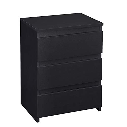 Yaheetech Holz Nachtschrank Boxspringbett Nachtkommode 3 Schubladen Schlafzimmer Wohnzimmer 45 x 35 x 60,5 cm,