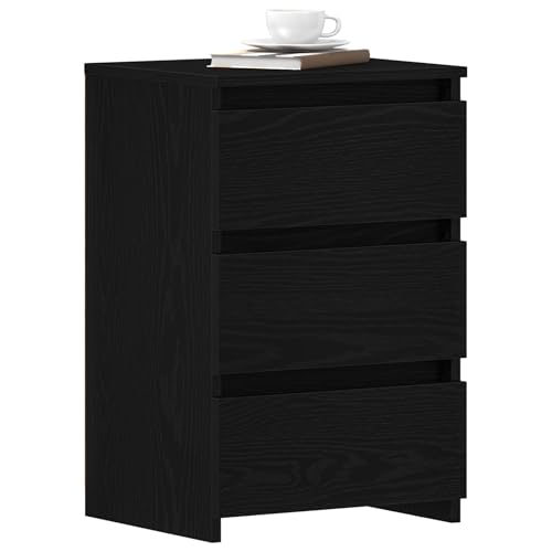 vidaXL Moderne Nachttische aus schwarzer Eiche mit 6 Schubladen für stylische Aufbewahrung, perfekt für Schlafzimmer und kleine Räume, aus robustem Holzwerkstoff