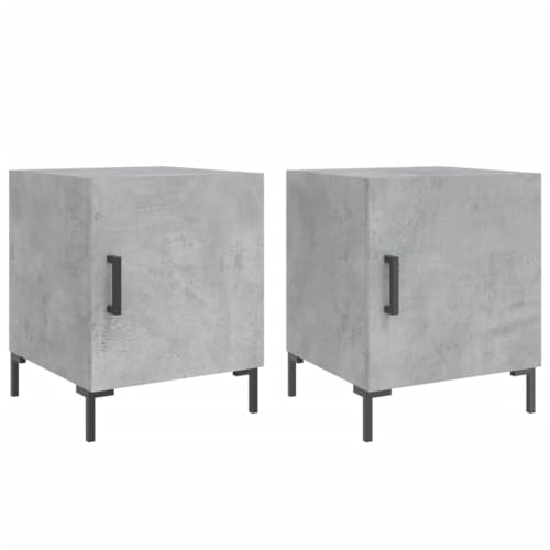 Genérico Wenjingqi 827573 Nachttische, 2 Stück, Holztechnik, Grau, Beton, 40 x 40 x 50 cm