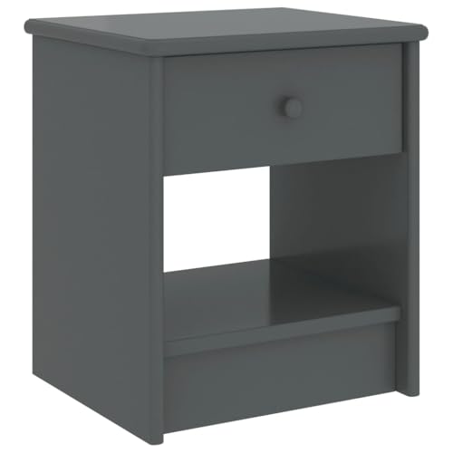 ZQQLVOO Nachttisch Dunkelgrau badschrank schmal kommode mit schubladen for Zimmer Wohnzimmer 35x30x40 cm Kiefer Massivholz