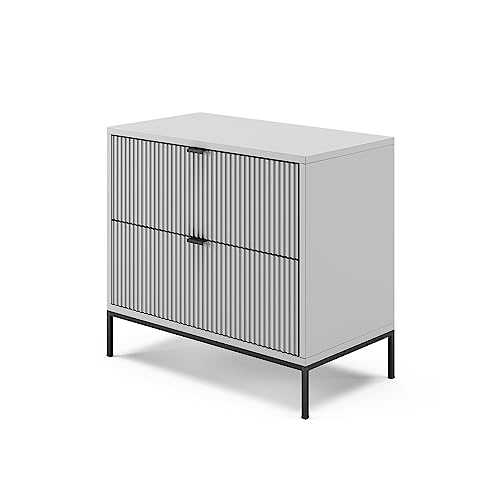 Vicco Nachttisch Eliza, Grau, 66 x 60 cm