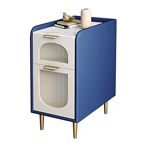 CJHFR472SG Moderner Nachttisch, modern, platzsparend, schmaler Nachttisch, Kunstleder Design, Schlafzimmer, Nachttisch, Wohnzimmer, Sofa, Beistelltisch, 60 cm hoch, praktisch (L x T x H) 30 x 40 x 60