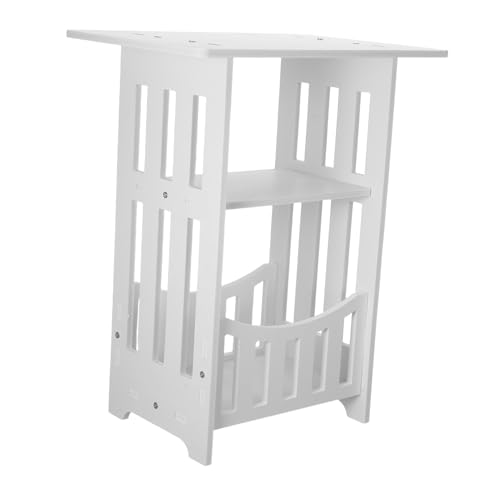 PartyKindom Kleiner Beistelltisch Weiß Moderner Nachttisch Schmal für Wohnzimmer und Schlafzimmer Kompakt und Leicht für Bücher Getränke und Home Decor Minimalistischer Sofatisch für Kleine