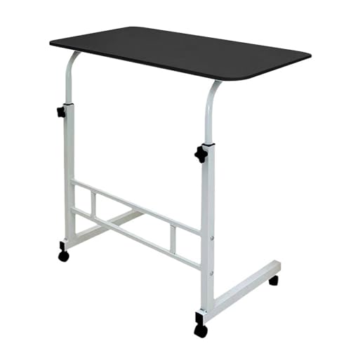 Yokawe Höhenverstellbarer Überbetttisch mit Rollen, C-förmiger Nachttisch für Laptop und Esszimmer, tragbarer TV-Tablett, Tisch für Couch und Bett, schwarz, 80 cm