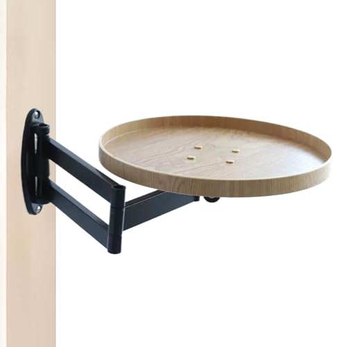Wandmontierter Klapptisch, Klappwandschisch - Rotierender Nachttisch - Einziehbarer schwimmender Schreibtisch, Wandständer für Wohnzimmer, Schlafzimmer, Lernen