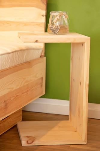 Hocker MANUFAKT aus Zirbenholz, Massivholz Beistelltisch, Nachttisch, handgefertigt, naturbelassen, Größe: 58 cm, 35 cm, 35 cm