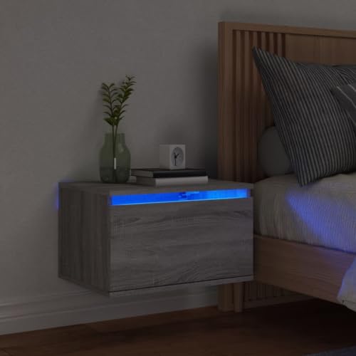 Wand LED Leuchten, Holzwerkstoff, RGB LED Beleuchtung, Wandmontage, 2 Stk., Kommode Schubladen, zum Einhängen, Schlafzimmer & Wohnzimmer, 50x36x30