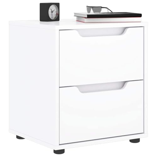 MOBCANT Nachttisch, Bett Organizer Nightstand Bedside Table Nachttischschrank Geeignet für Hotel Wohnstube Schlafzimmer Wohnung Weiß 45x40x50 cm Holzwerkstoff