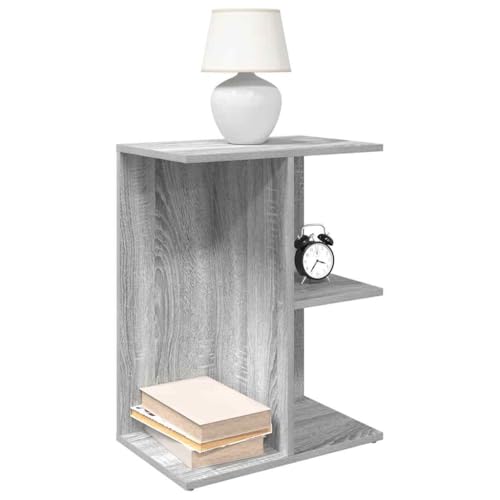 Fasba Nachttische 2 STK. Grau Sonoma 46,5x29x61 cm Holzwerkstoff, Beistelltisch mit viel Stauraum, Nachtschrank, Nachtkommode, Nachtkonsole