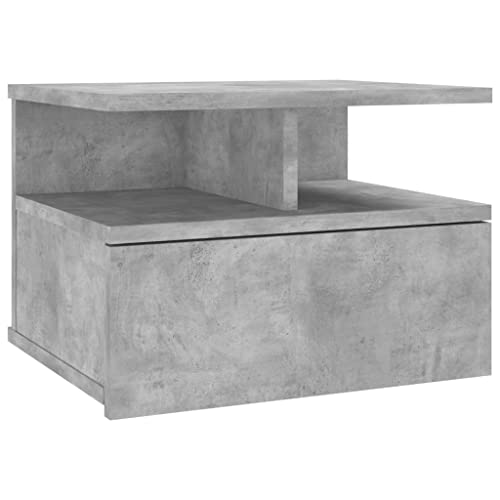 Genérico Wenjingqi 800413 Nachttisch, Holz, Grau, Beton, 40 x 31 x 27 cm, Grau