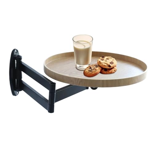 Ruilonghai Wandmontierte Ständer, schwimmender Schreibtisch für Wand - Rotierender Nachttisch - Abnehmbarer Leseschreibtisch, einziehbarer Klappwandstand für Zuhause, Studio