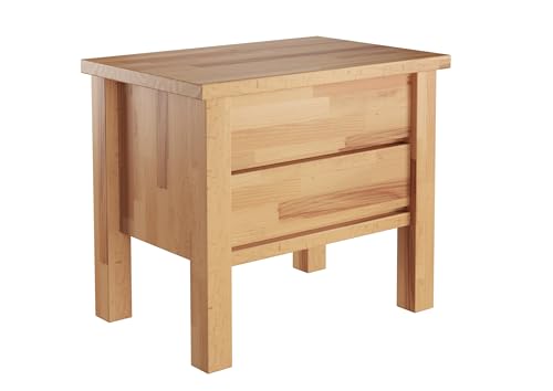 Erst-Holz Nachtkonsole Buche Massivholz Nachttisch Zwei Schubladen 90.20-K41-geölt