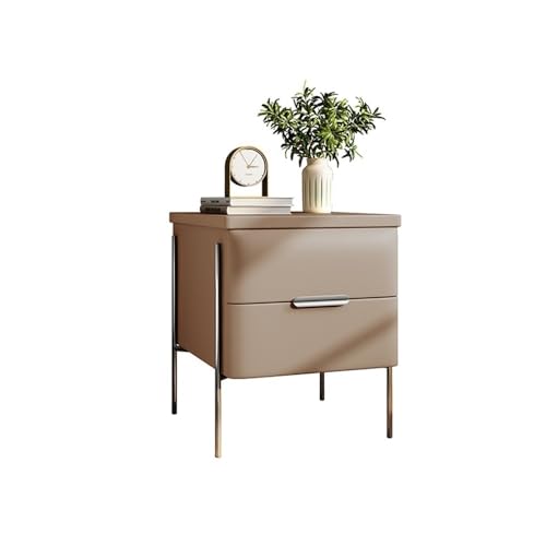 Nachttisch mit Schallwand, Nachttisch mit 2 Schubladen, moderner, einfacher Beistelltisch aus Massivholz, Kleiner Lagerschrank, Beistelltisch aus Massivholz für das Wohnzimmer (wei