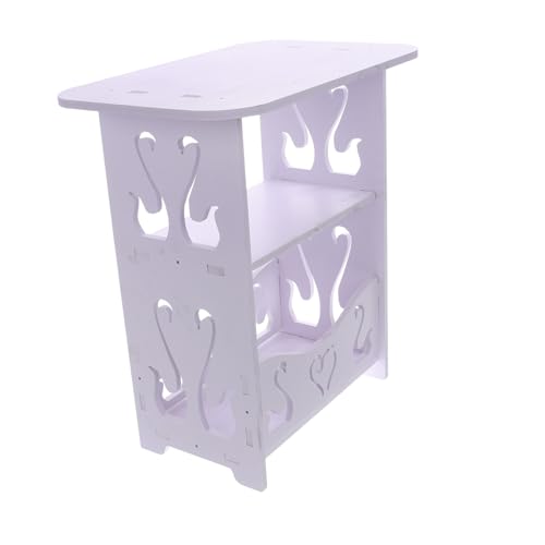 Ipetboom Nachttisch für Schlafzimmer und Wohnzimmer Einfacher Beistelltisch Mini Sofa Tisch für Kleine Räume Praktische Ablage für Bücher und Getränke Design Weiß